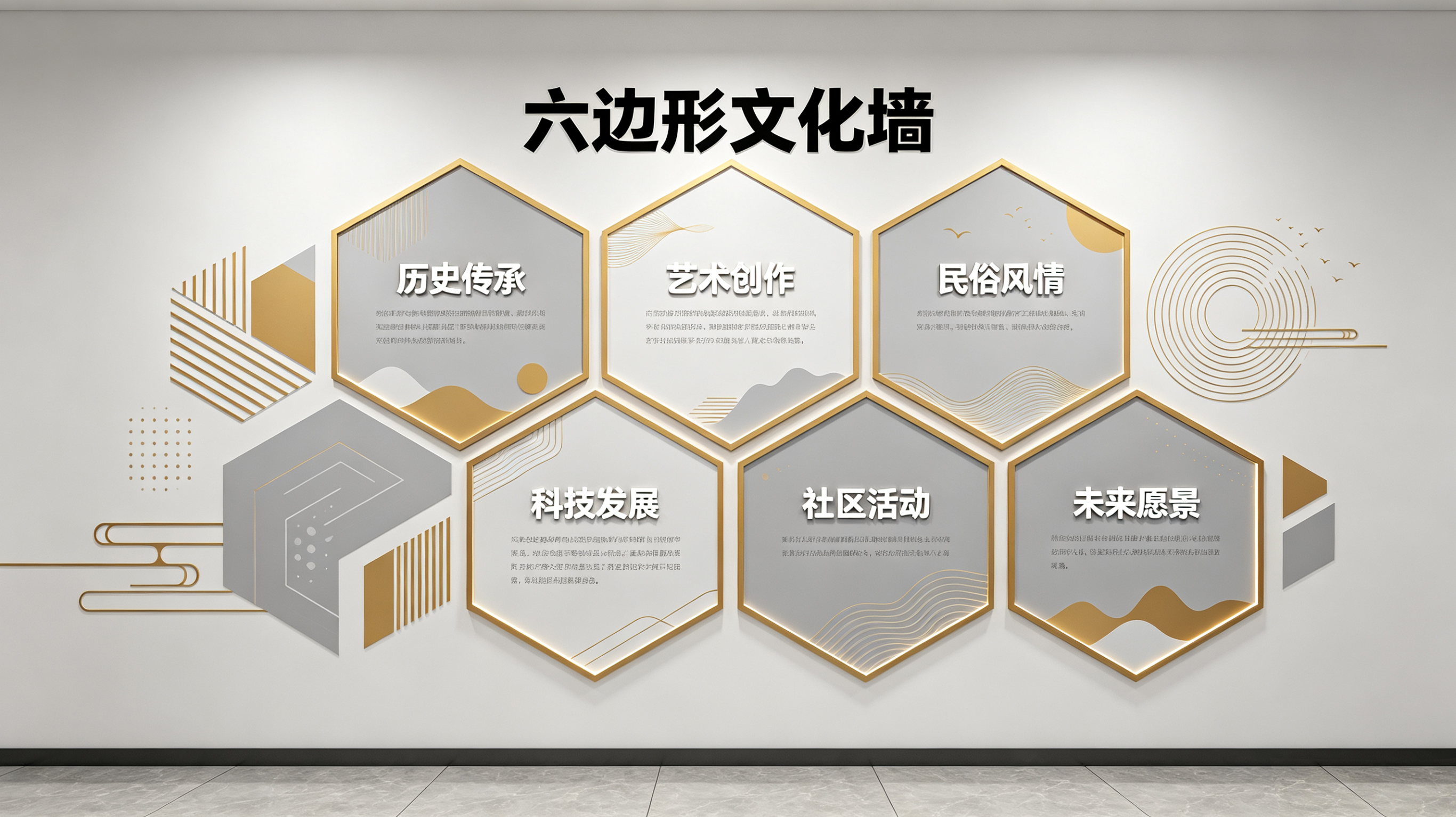 亳州企业文化墙 | 六边形信息美学